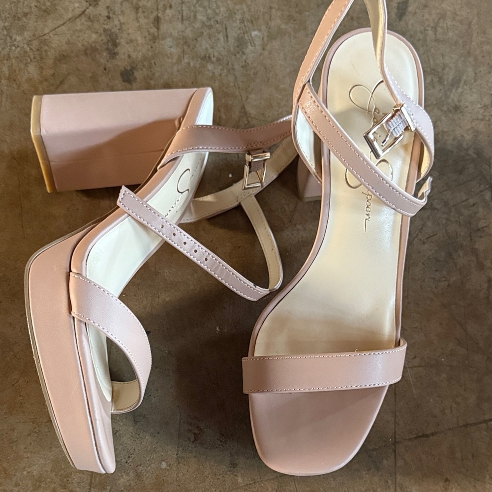Jessica Simpson Sendinal Blush Pink Platform Sandals 7.5